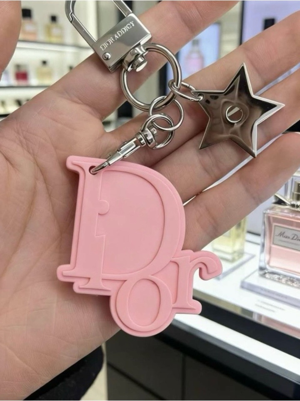Dior Beauty Pink Scented Keychain with Star Charm